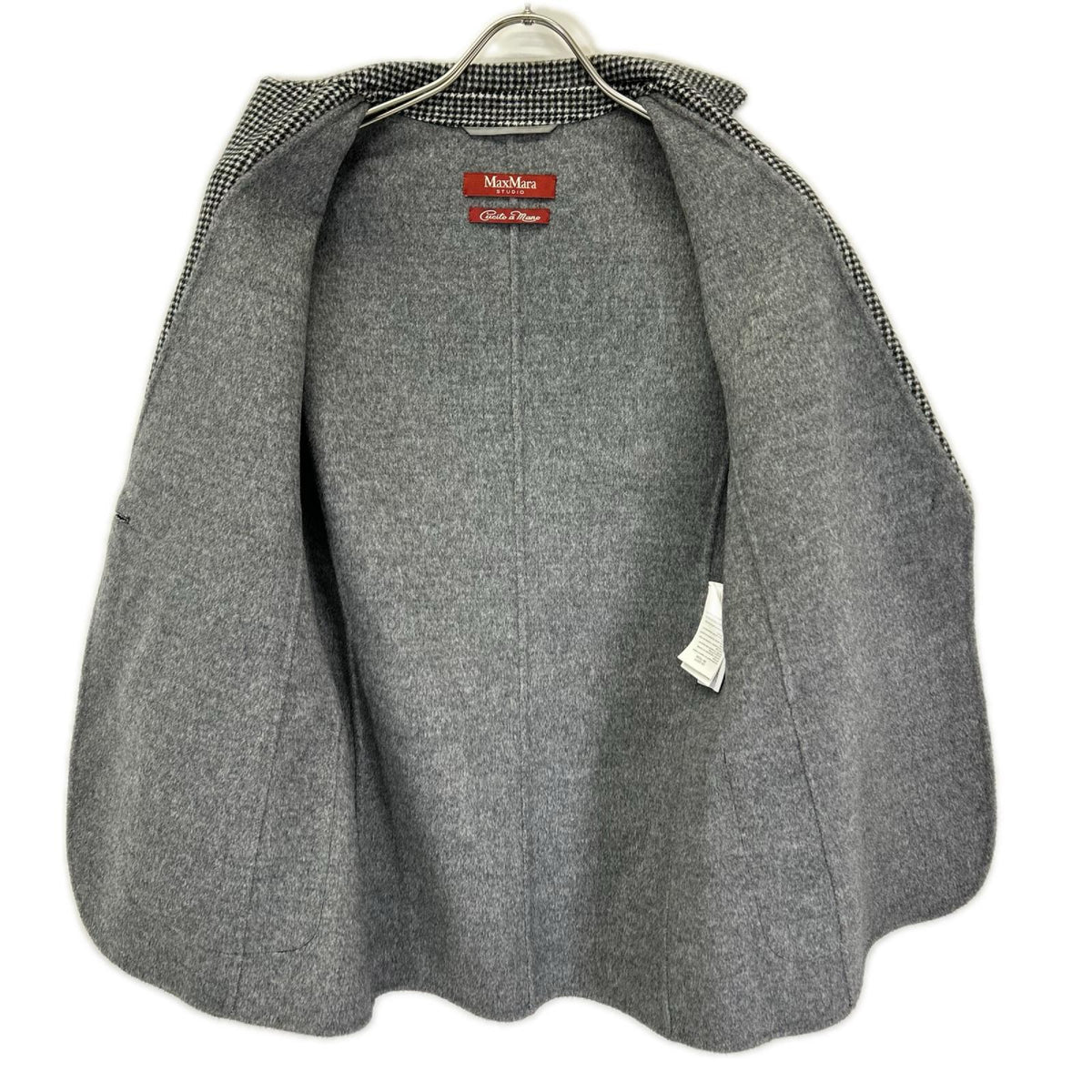 MAXMARA STUDIO マックスマーラスタジオ CUCITO AMANO/クチートアマーノ 604602196 グレー ヴァージンウール ハウンドトゥース テーラードジャケット ジャケット