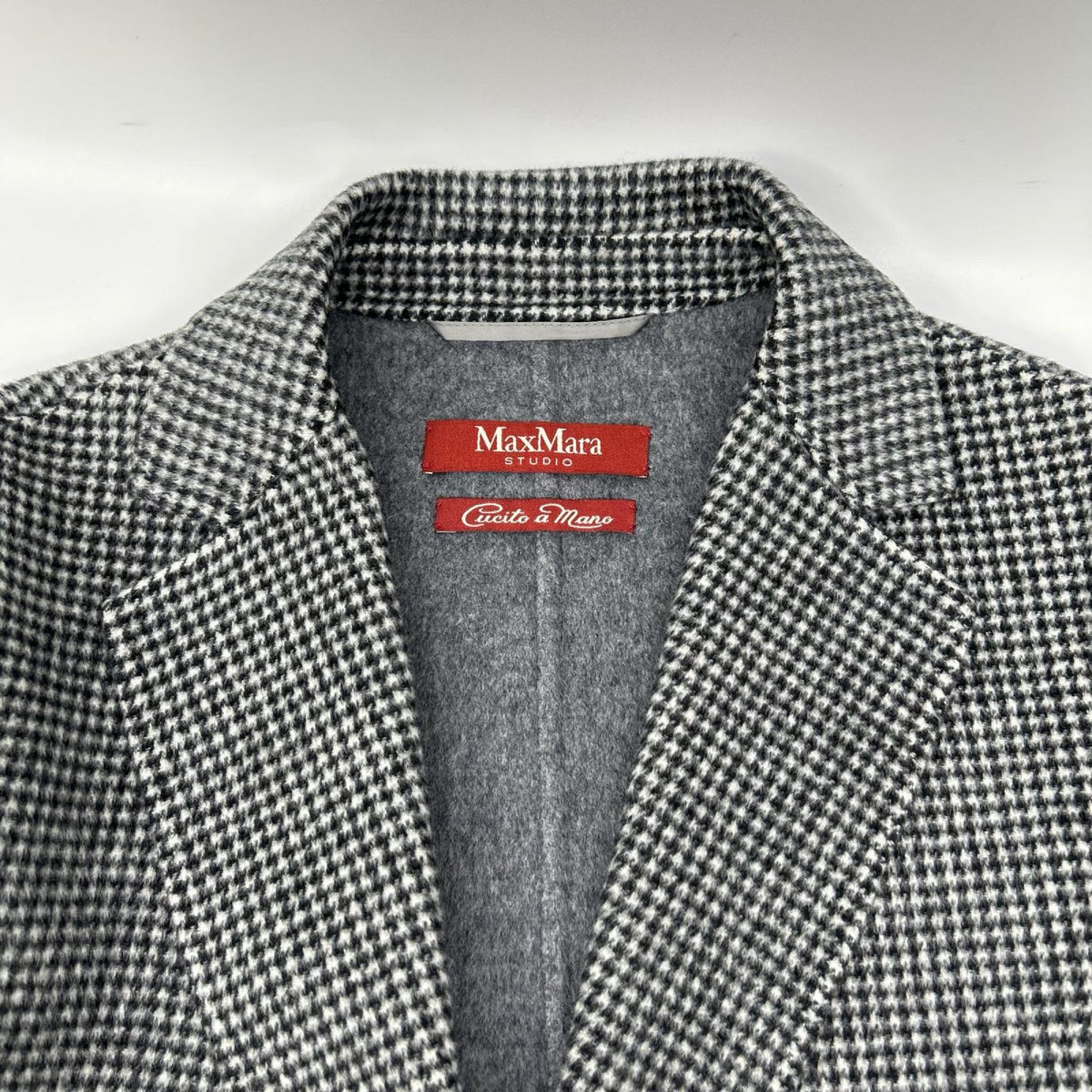 MAXMARA STUDIO マックスマーラスタジオ CUCITO AMANO/クチートアマーノ 604602196 グレー ヴァージンウール ハウンドトゥース テーラードジャケット ジャケット