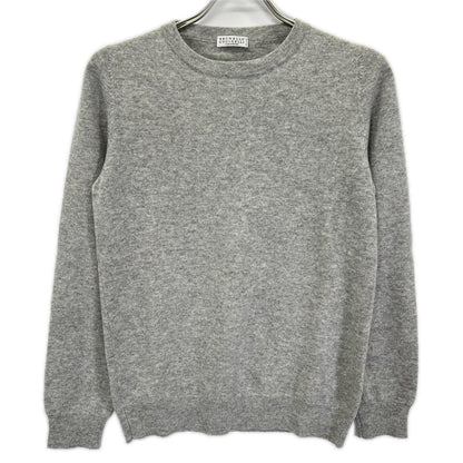BRUNELLO CUCINELLI ブルネロクチネリ 01886120540 グレー カシミヤ100 クルーネック ニットプルオーバー トップス