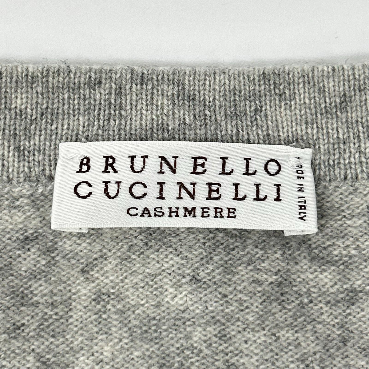 BRUNELLO CUCINELLI ブルネロクチネリ 01886120540 グレー カシミヤ100 クルーネック ニットプルオーバー トップス