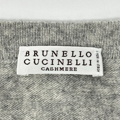 BRUNELLO CUCINELLI ブルネロクチネリ 01886120540 グレー カシミヤ100 クルーネック ニットプルオーバー トップス