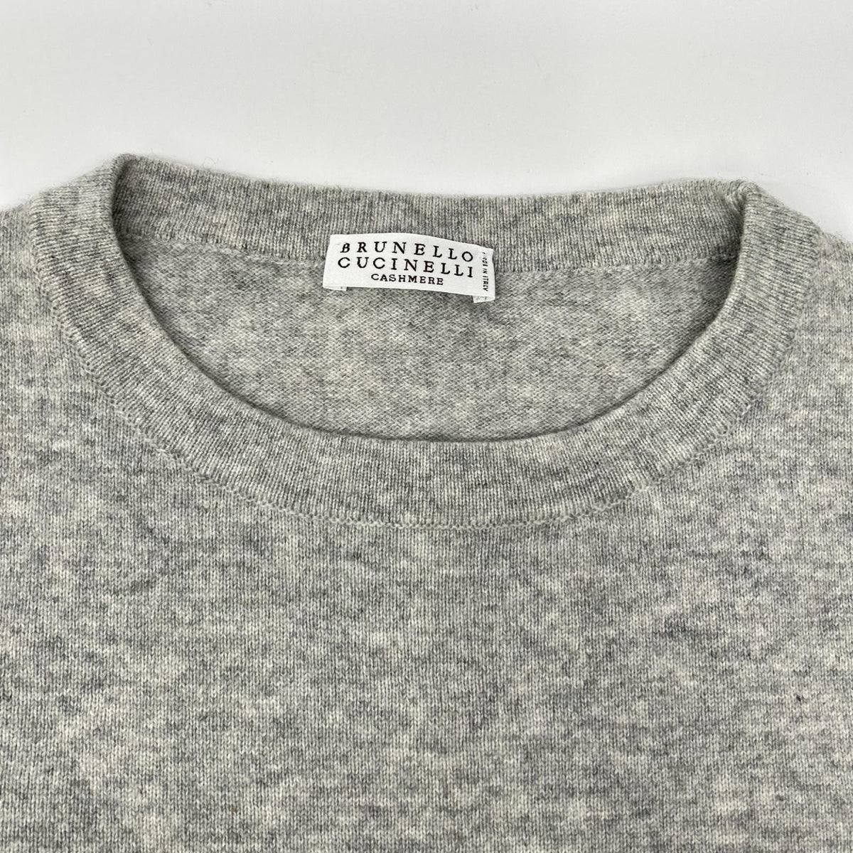 BRUNELLO CUCINELLI ブルネロクチネリ 01886120540 グレー カシミヤ100 クルーネック ニットプルオーバー トップス