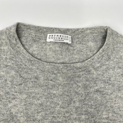 BRUNELLO CUCINELLI ブルネロクチネリ 01886120540 グレー カシミヤ100 クルーネック ニットプルオーバー トップス