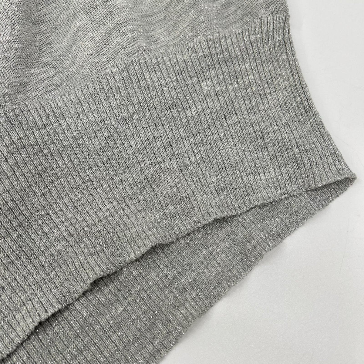 BRUNELLO CUCINELLI ブルネロクチネリ 251 61MCL001 グレー リネンブレンド ロングスリーブ シアーラメニットソー トップス