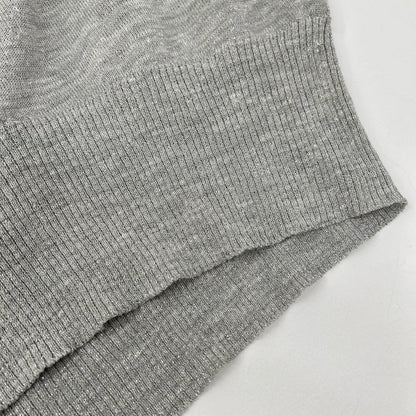 BRUNELLO CUCINELLI ブルネロクチネリ 251 61MCL001 グレー リネンブレンド ロングスリーブ シアーラメニットソー トップス