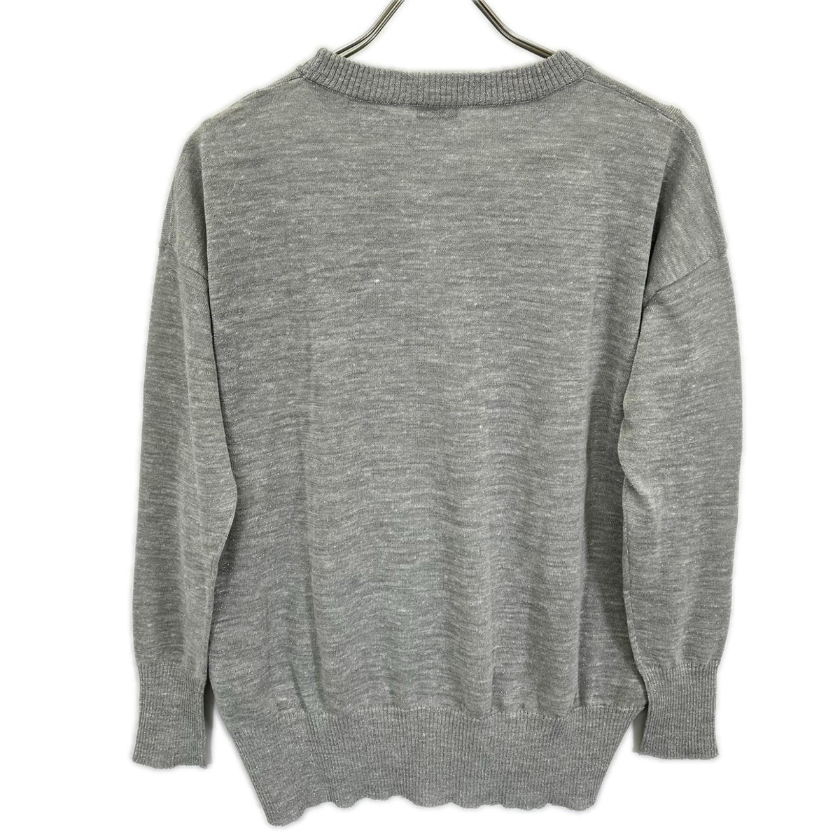 BRUNELLO CUCINELLI ブルネロクチネリ 251 61MCL001 グレー リネンブレンド ロングスリーブ シアーラメニットソー トップス