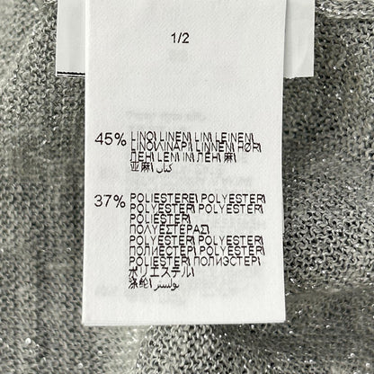BRUNELLO CUCINELLI ブルネロクチネリ 251 61MCL001 グレー リネンブレンド ロングスリーブ シアーラメニットソー トップス