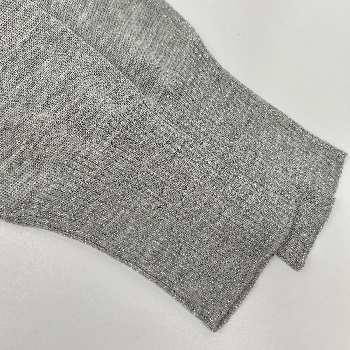 BRUNELLO CUCINELLI ブルネロクチネリ 251 61MCL001 グレー リネンブレンド ロングスリーブ シアーラメニットソー トップス
