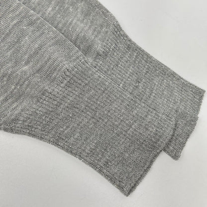 BRUNELLO CUCINELLI ブルネロクチネリ 251 61MCL001 グレー リネンブレンド ロングスリーブ シアーラメニットソー トップス