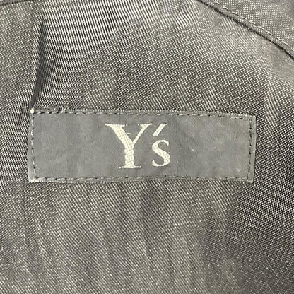 Y's ワイズ YM-B01-605 ブラック リネン混合 ロングスリーブ ボタンシャツ トップス
