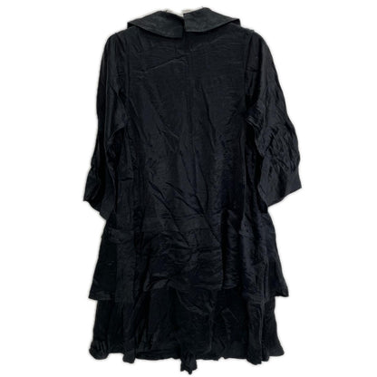 tricotCOMMEdesGARCONS トリココムデギャルソン 09SS TD-O025 ブラック サテン ティアード ロングスリーブ ワンピース ワンピース