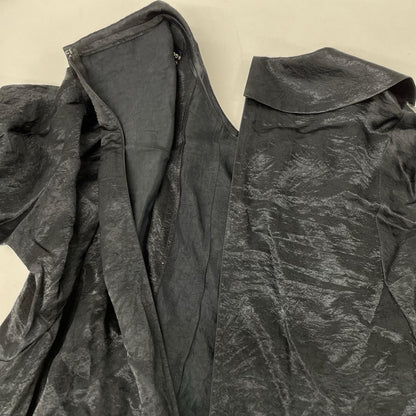 tricotCOMMEdesGARCONS トリココムデギャルソン 09SS TD-O025 ブラック サテン ティアード ロングスリーブ ワンピース ワンピース