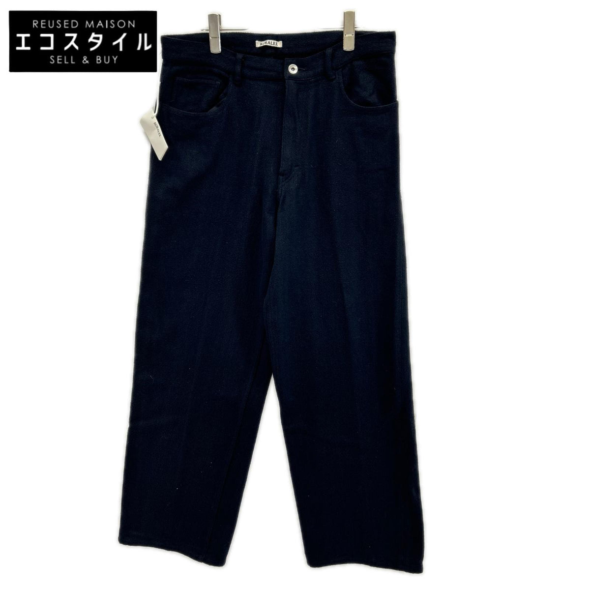 AURALEE オーラリー 26SS A26SP01SD ブラック SILK NEP DENIM 5P WIDE PANTS ボトムス