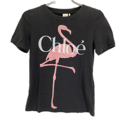 Chloe クロエ 26年製 CH26SJH08194070 ブラック コットンジャージー製フィットシルエット ロゴTシャツ トップス
