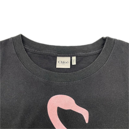 Chloe クロエ 26年製 CH26SJH08194070 ブラック コットンジャージー製フィットシルエット ロゴTシャツ トップス