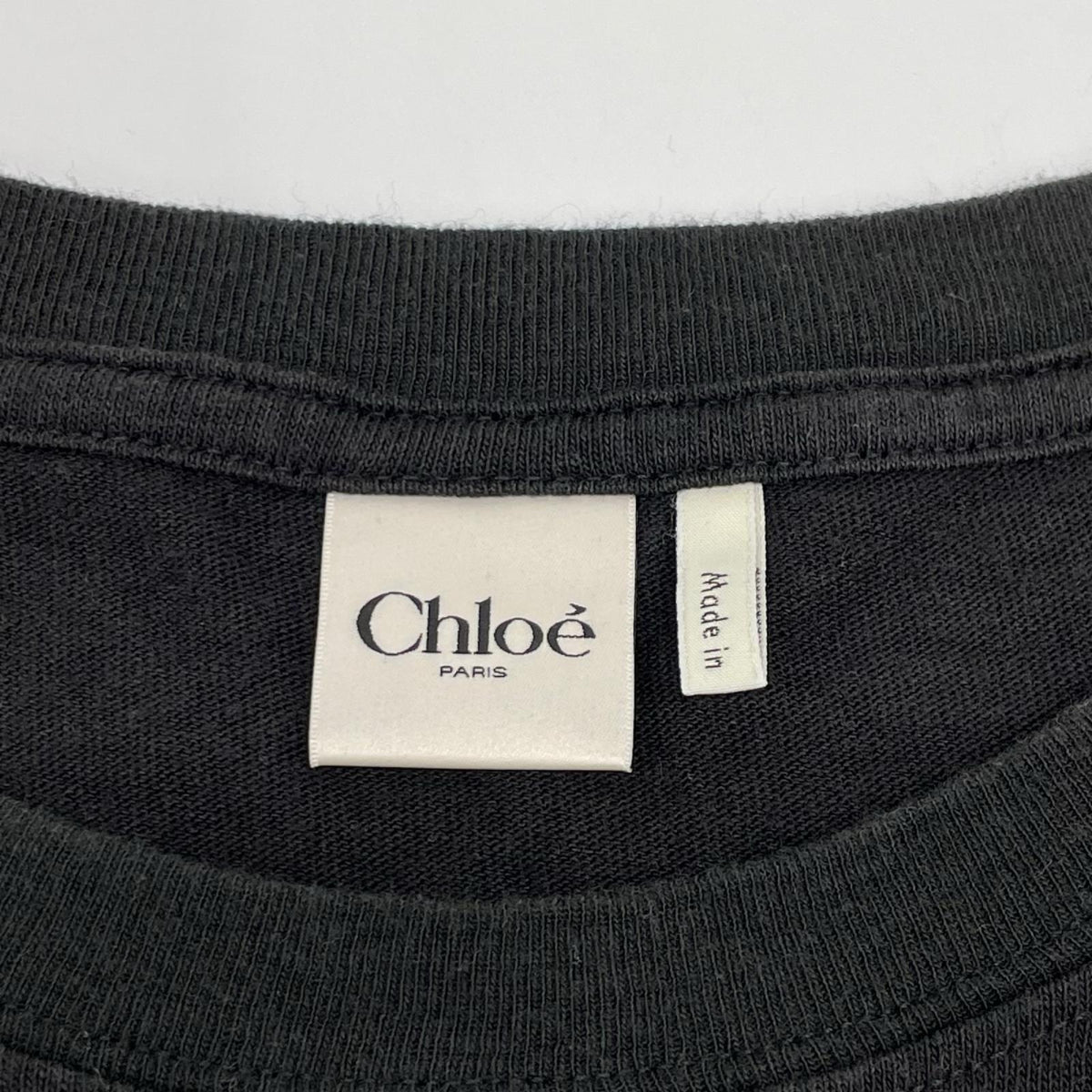 Chloe クロエ 26年製 CH26SJH08194070 ブラック コットンジャージー製フィットシルエット ロゴTシャツ トップス