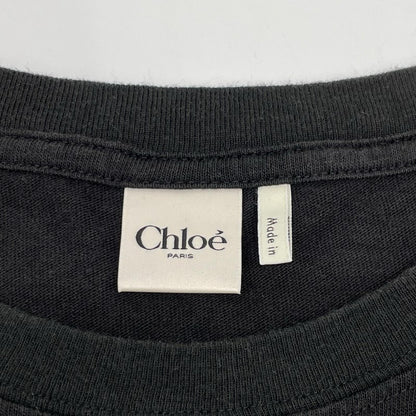 Chloe クロエ 26年製 CH26SJH08194070 ブラック コットンジャージー製フィットシルエット ロゴTシャツ トップス