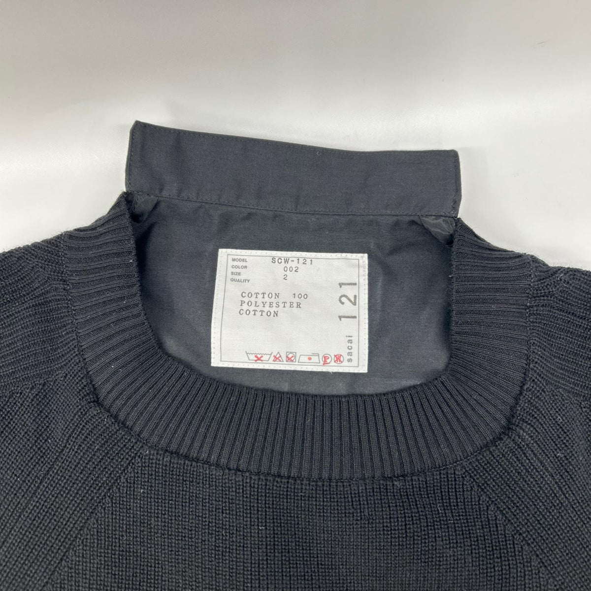 sacai サカイ 24SS SCW-121 ブラック ニット ドッキング ショートスリーブ ワンピース ワンピース