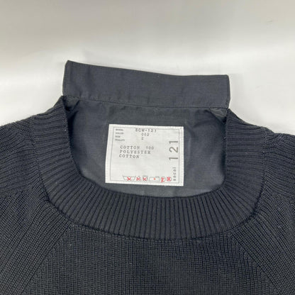 sacai サカイ 24SS SCW-121 ブラック ニット ドッキング ショートスリーブ ワンピース ワンピース