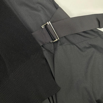 sacai サカイ 24SS SCW-121 ブラック ニット ドッキング ショートスリーブ ワンピース ワンピース