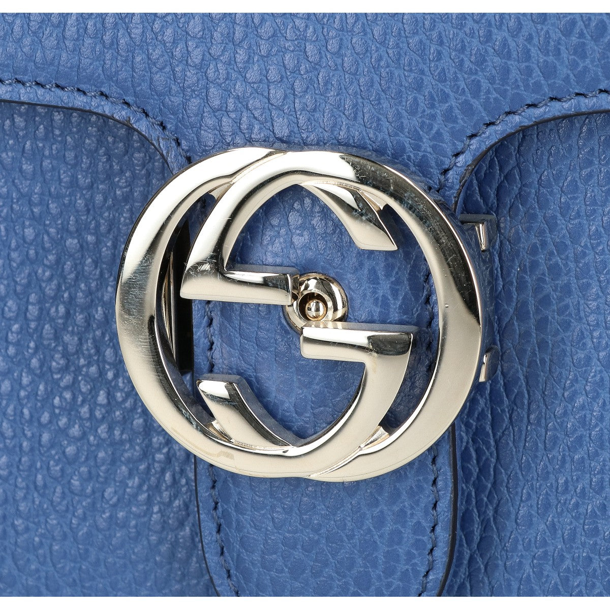 GUCCI グッチ 美品 510304 グレインカーフレザー インターロッキングG チェーンショルダーバッグ ショルダーバッグ