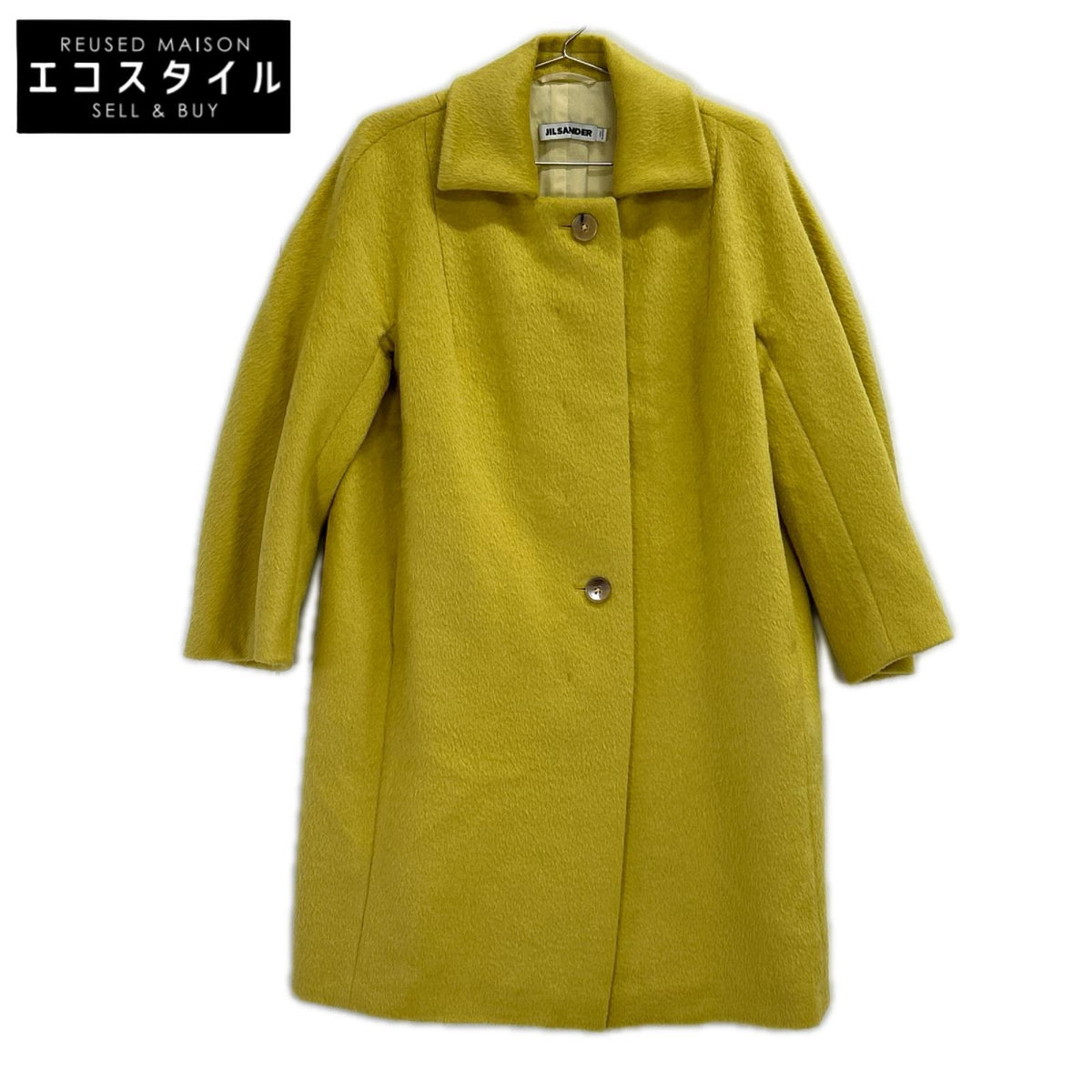 JILSANDER ジルサンダー 107010 WF211485 イエロー ラマウール シングルシャギーロングコート コート