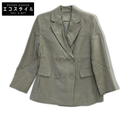 S MaxMara エスマックスマーラ 23904109326 ライトグレー リネン ダブルブレスト テーラードジャケット ジャケット