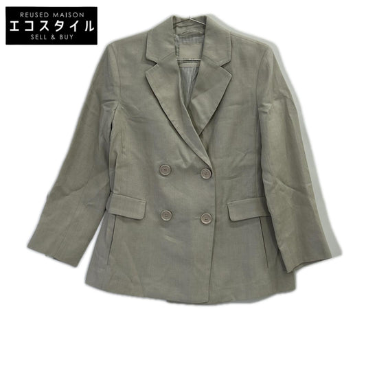 S MaxMara エスマックスマーラ 23904109326 ライトグレー リネン ダブルブレスト テーラードジャケット ジャケット