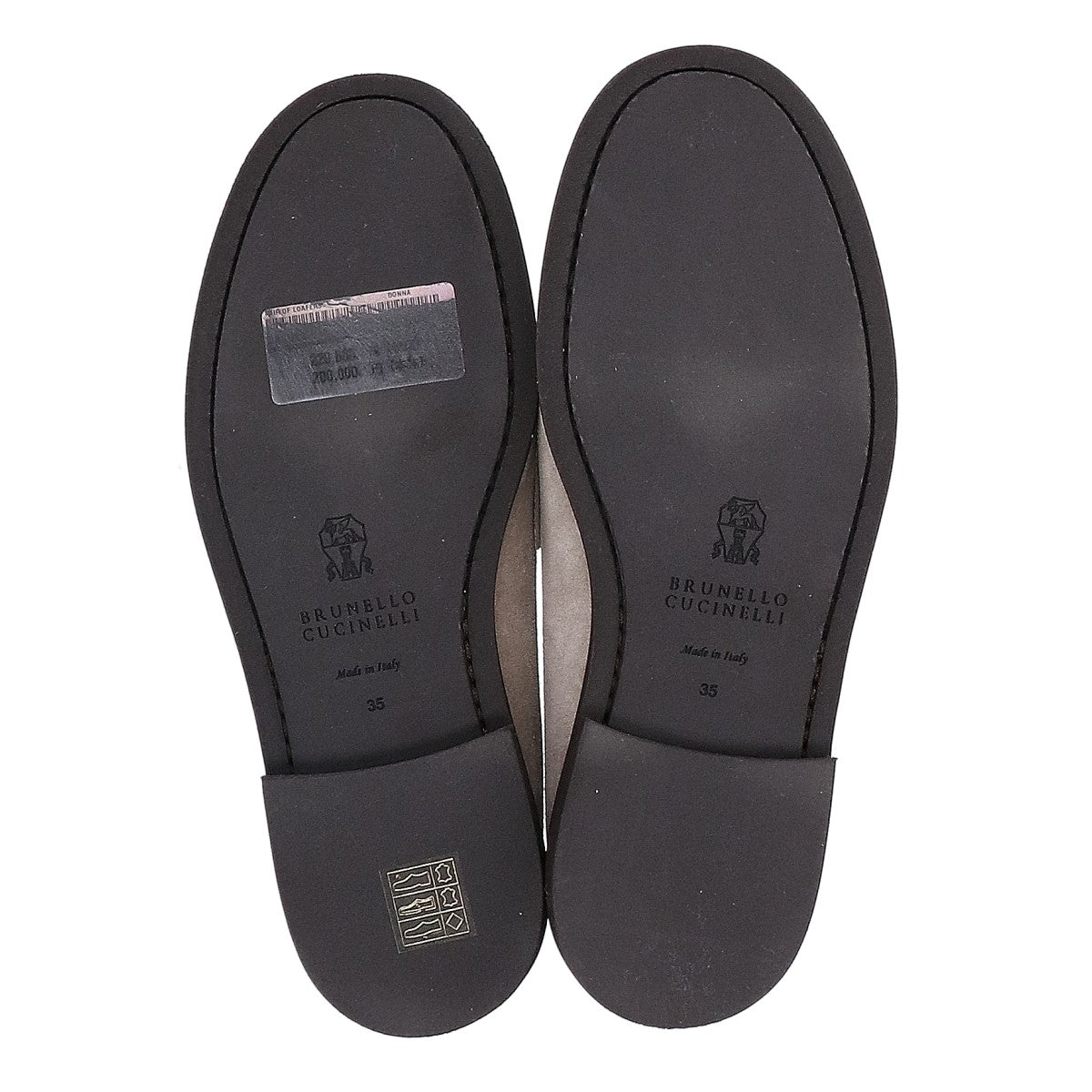 BRUNELLO CUCINELLI ブルネロクチネリ 【新品同様】ボールチェーン装飾 レザー/スエード コインローファー シューズ