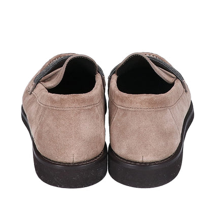 BRUNELLO CUCINELLI ブルネロクチネリ 【新品同様】ボールチェーン装飾 スエード コインローファー シューズ
