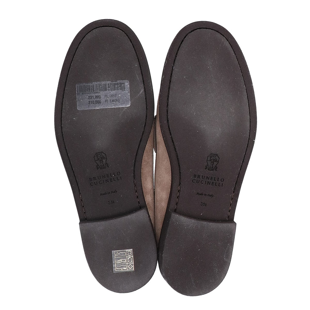 BRUNELLO CUCINELLI ブルネロクチネリ 【新品同様】ボールチェーン装飾 スエード コインローファー シューズ