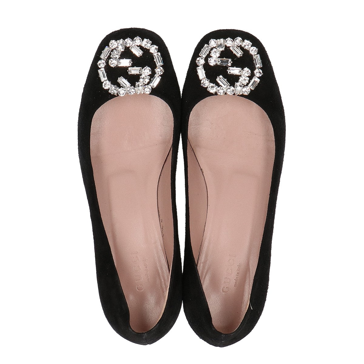 GUCCI グッチ 353734 GGスパークリング ビジュー インターロッキング スエード パンプス シューズ
