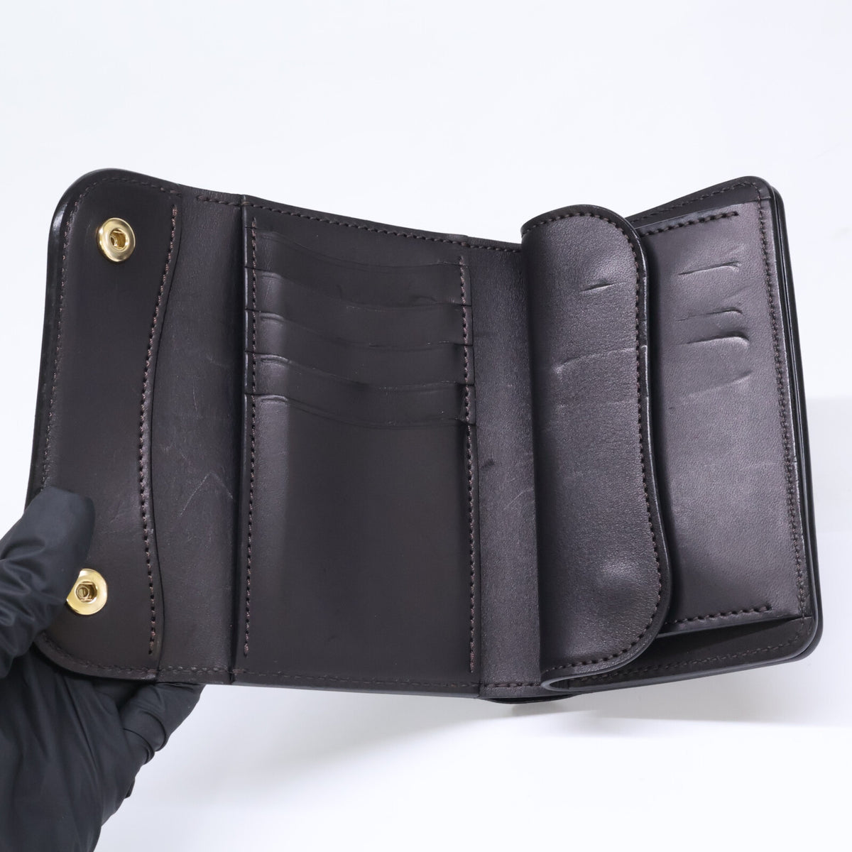 WILDSWANS ワイルドスワンズ M3-BYRNE/EB/BK バーン イングリッシュブライドルレザー 中型三つ折り財布 三つ折り財布（小銭入れあり）