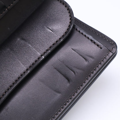 WILDSWANS ワイルドスワンズ M3-BYRNE/EB/BK バーン イングリッシュブライドルレザー 中型三つ折り財布 三つ折り財布（小銭入れあり）