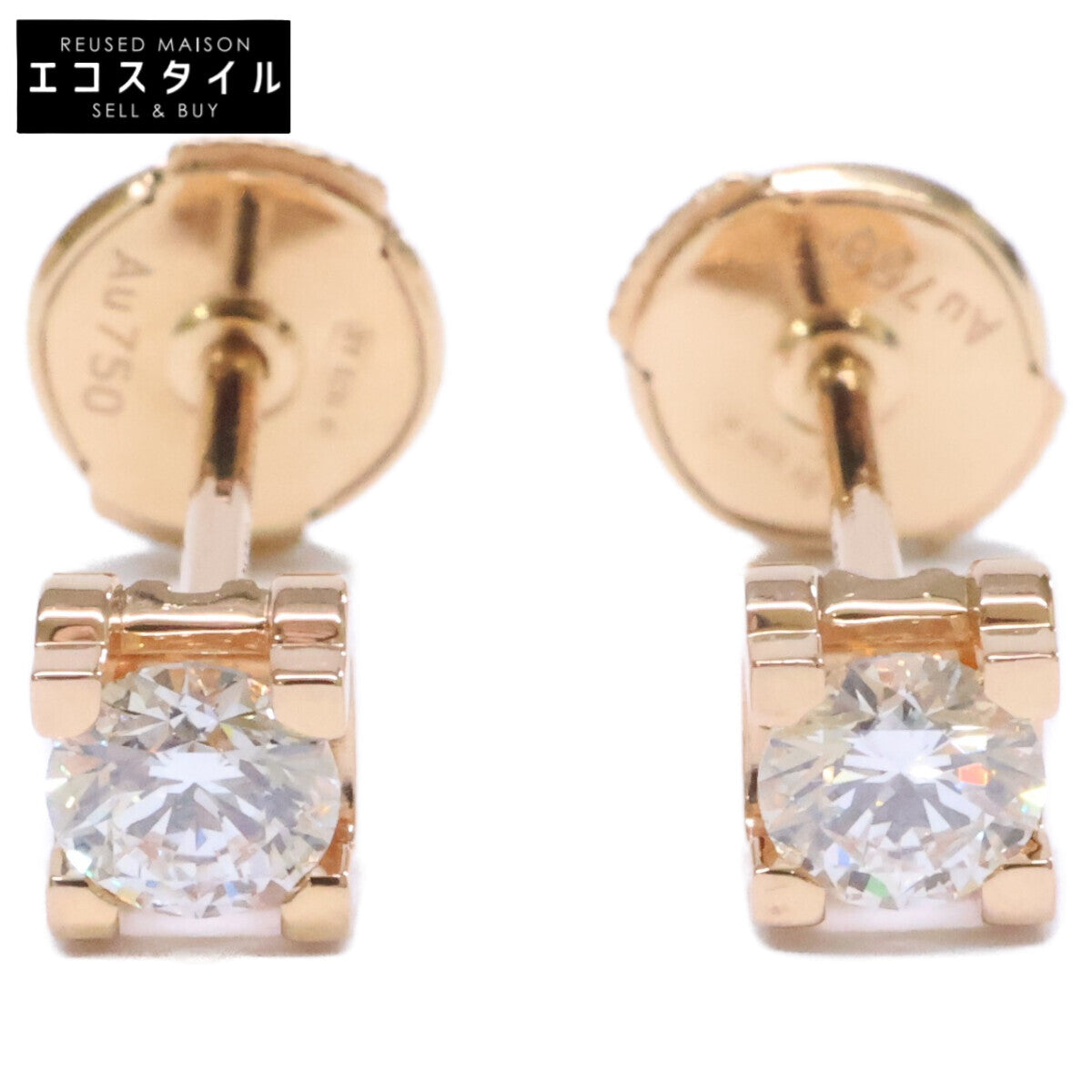 Cartier カルティエ 新品仕上げ済み N8515131 750 C ドゥ カルティエ 0.19ctブリリアントカットダイヤモンド ピアス