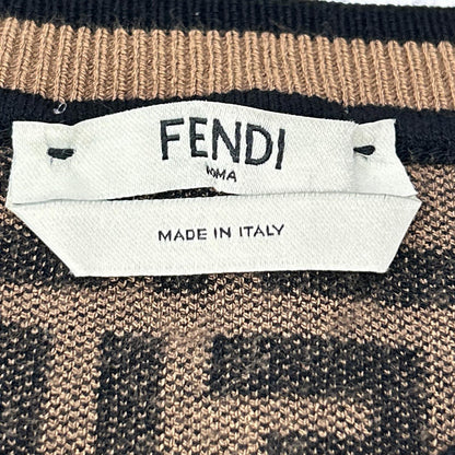 FENDI フェンディ ブラウン ズッカ柄 ショートスリーブ ニットカットソー トップス