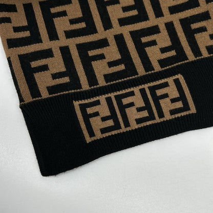 FENDI フェンディ ブラウン ズッカ柄 ショートスリーブ ニットカットソー トップス