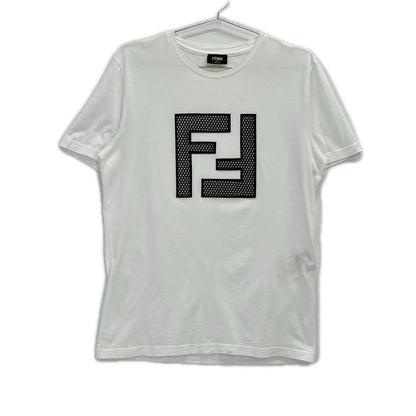 FENDI フェンディ ホワイト FFロゴ ショートスリーブ カットソー トップス