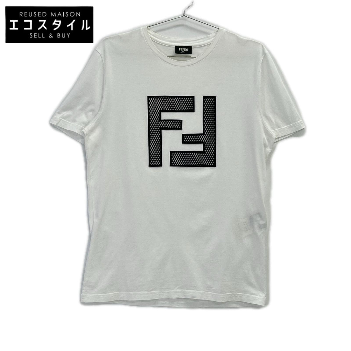 FENDI フェンディ ホワイト FFロゴ ショートスリーブ カットソー トップス
