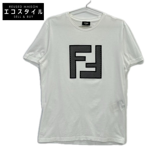 FENDI フェンディ ホワイト FFロゴ ショートスリーブ カットソー トップス