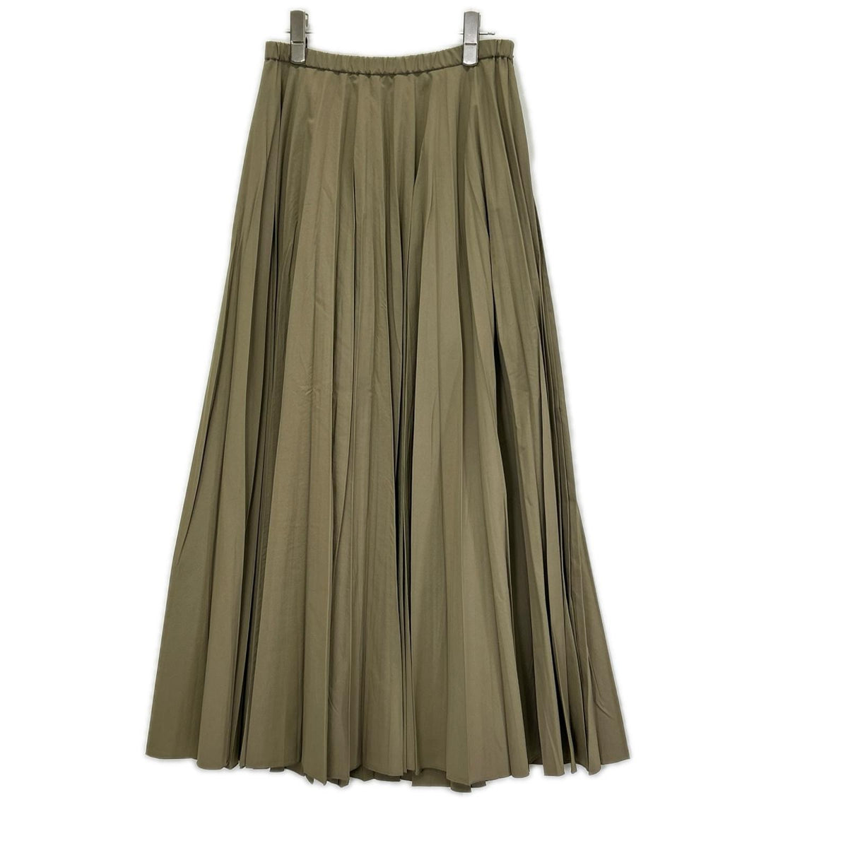 HER. ハー 7043905 カーキ プリーツ加工 ウエストゴム ロングスカート スカート