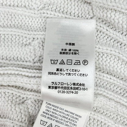 POLObyRalphLauren ポロラルフローレン ホワイト ポニー刺繍 ケーブルニット ショートスリーブ カーディガン トップス