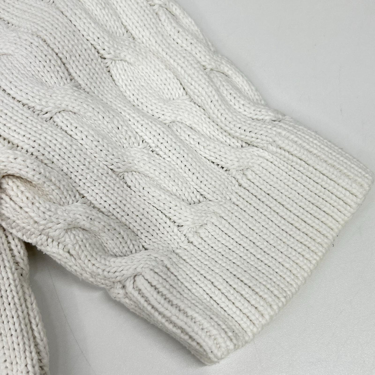POLObyRalphLauren ポロラルフローレン ホワイト ポニー刺繍 ケーブルニット ショートスリーブ カーディガン トップス