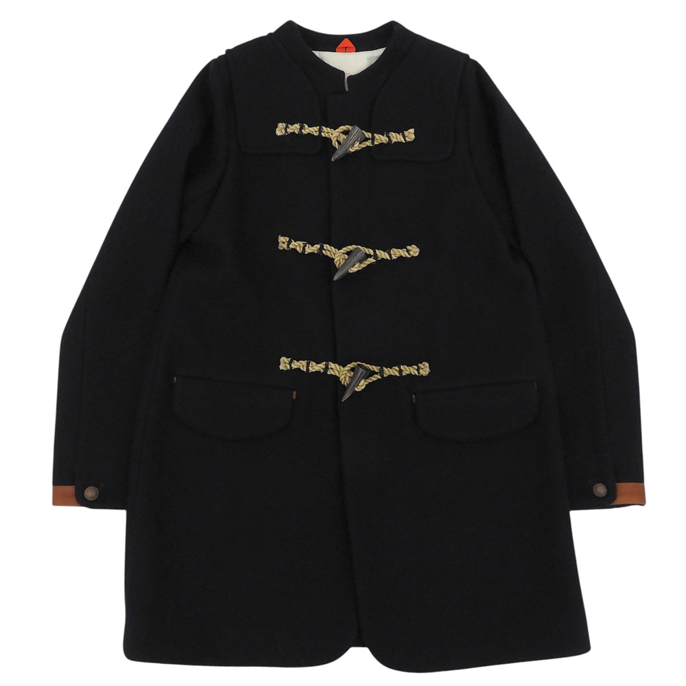 Pallas Palace パラスパレス ウール 一部レザー ダッフルコート レディース ネイビー 3 PFCO-4718C コート コート