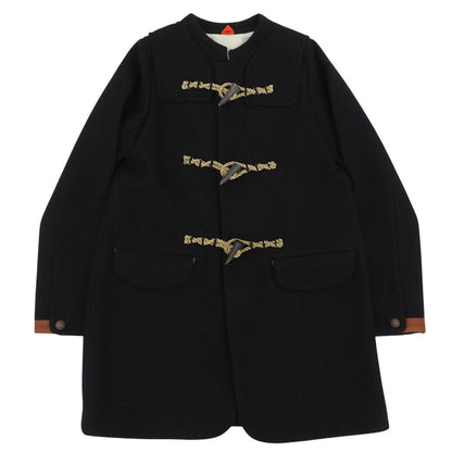 Pallas Palace パラスパレス ウール 一部レザー ダッフルコート レディース ネイビー 3 PFCO-4718C コート コート