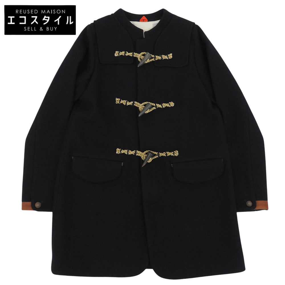 Pallas Palace パラスパレス ウール 一部レザー ダッフルコート レディース ネイビー 3 PFCO-4718C コート コート