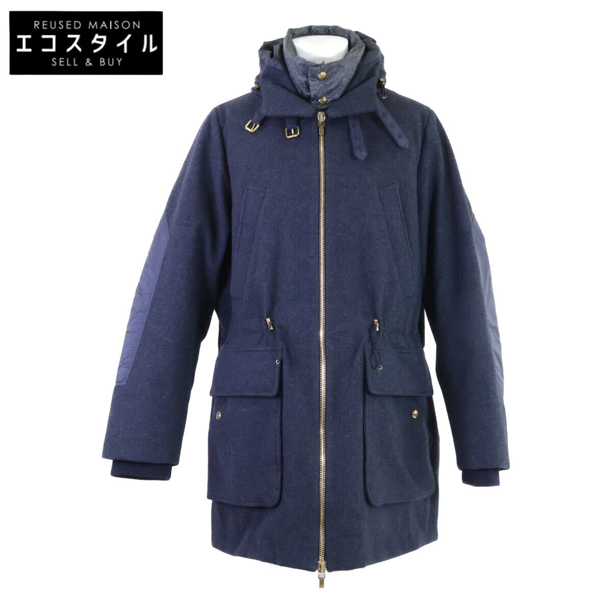 MONCLER モンクレール GAMME BLEU A2391423380 GIACCONE ウール レイヤード フーディダウン コート