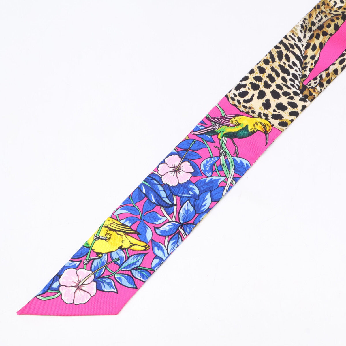 HERMES エルメス 【美品】H063513S 20 JUNGLE LOVE LOVE ジャングルラブラブ シルク ツイリー スカーフ