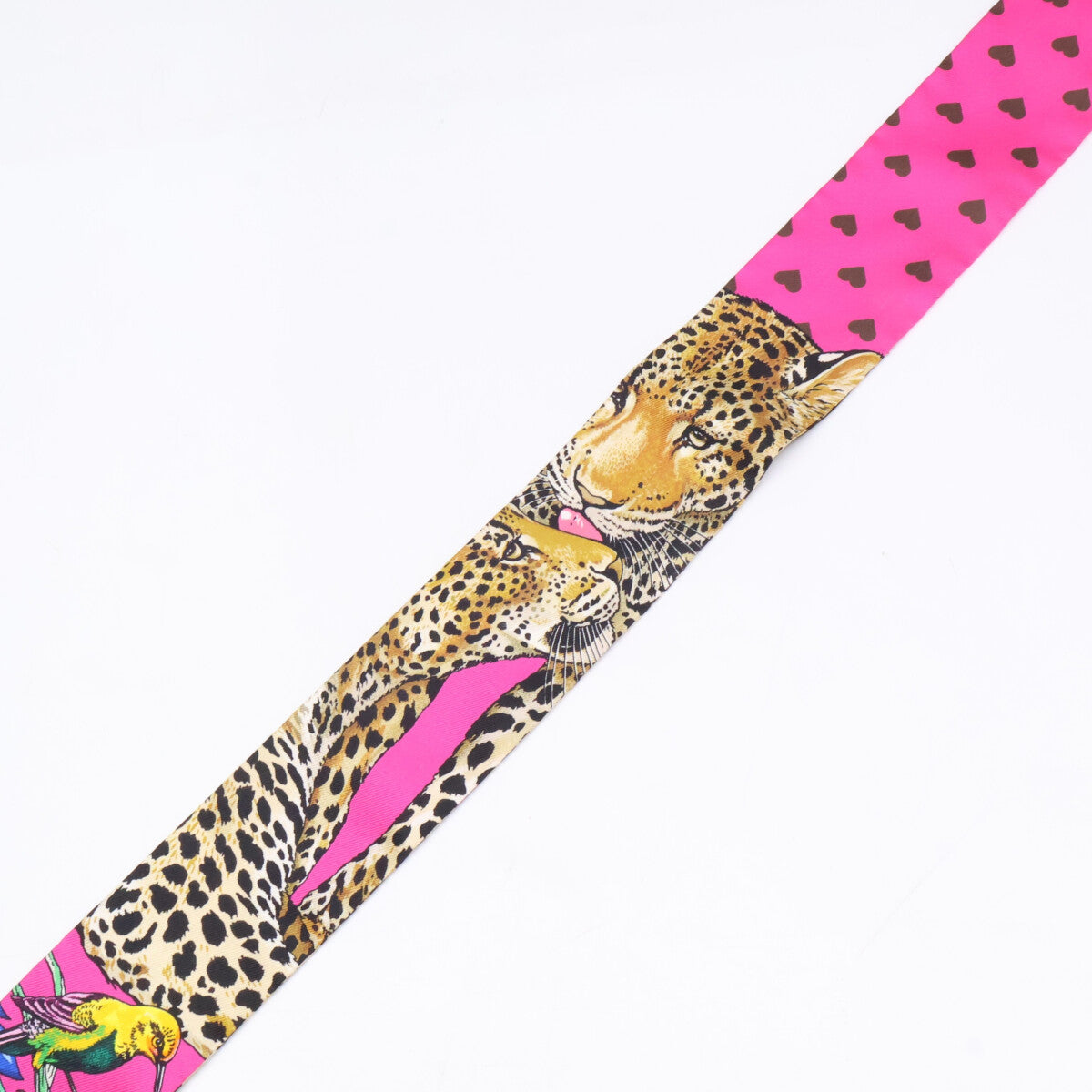 HERMES エルメス 【美品】H063513S 20 JUNGLE LOVE LOVE ジャングルラブラブ シルク ツイリー スカーフ