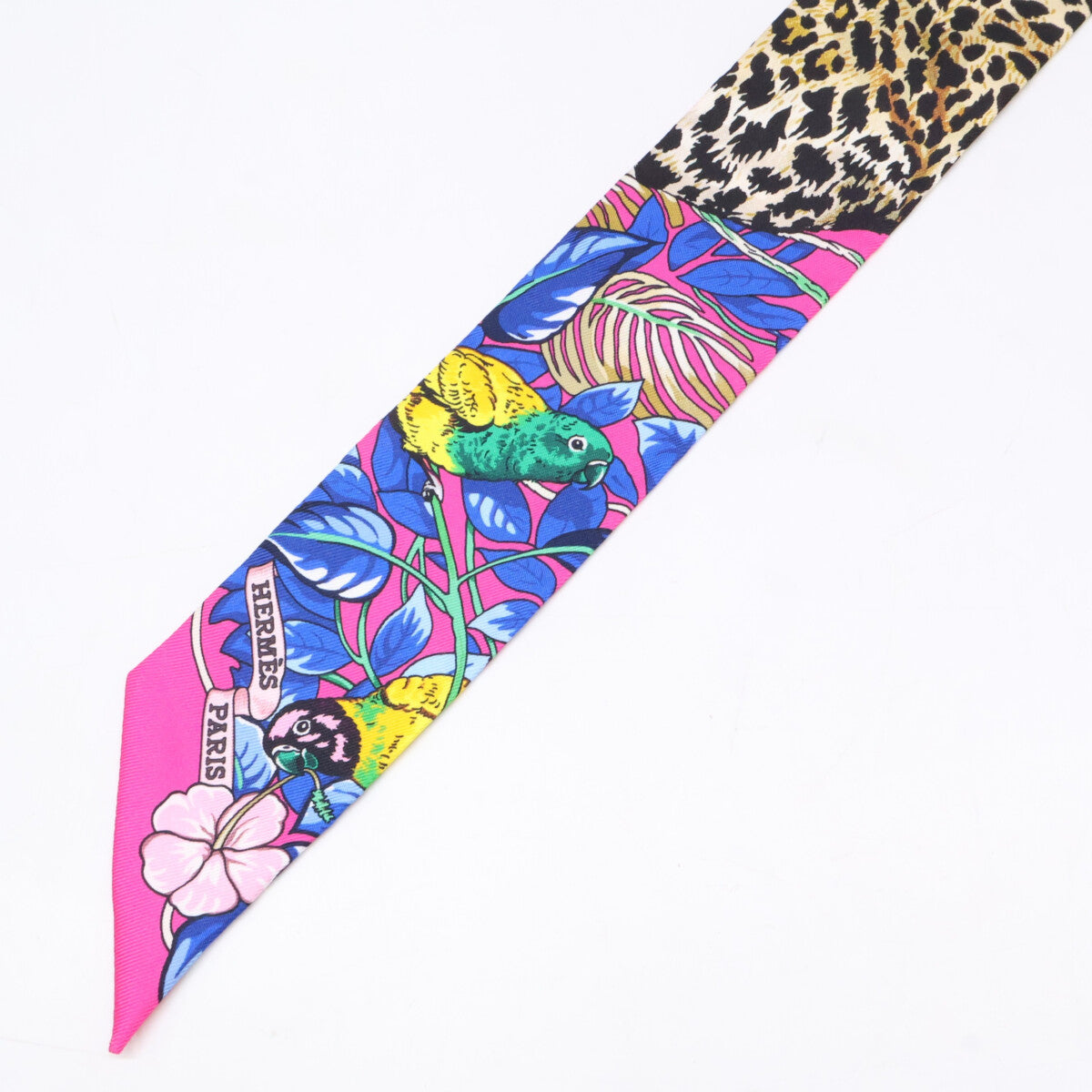 HERMES エルメス 【美品】H063513S 20 JUNGLE LOVE LOVE ジャングルラブラブ シルク ツイリー スカーフ
